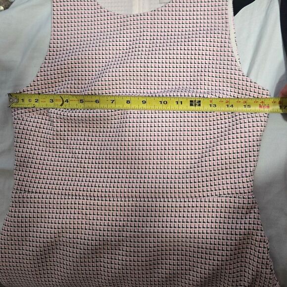 Loft sz 6p Tweed Fringe Sheath Dress pink cream and black - Picture 12 of 13